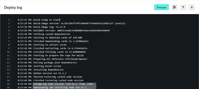Node.jsインストール、ビルド成功